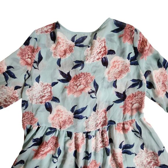 Altar'd State sheer long bell sleeve lace up top sz M - Picture 4 of 11